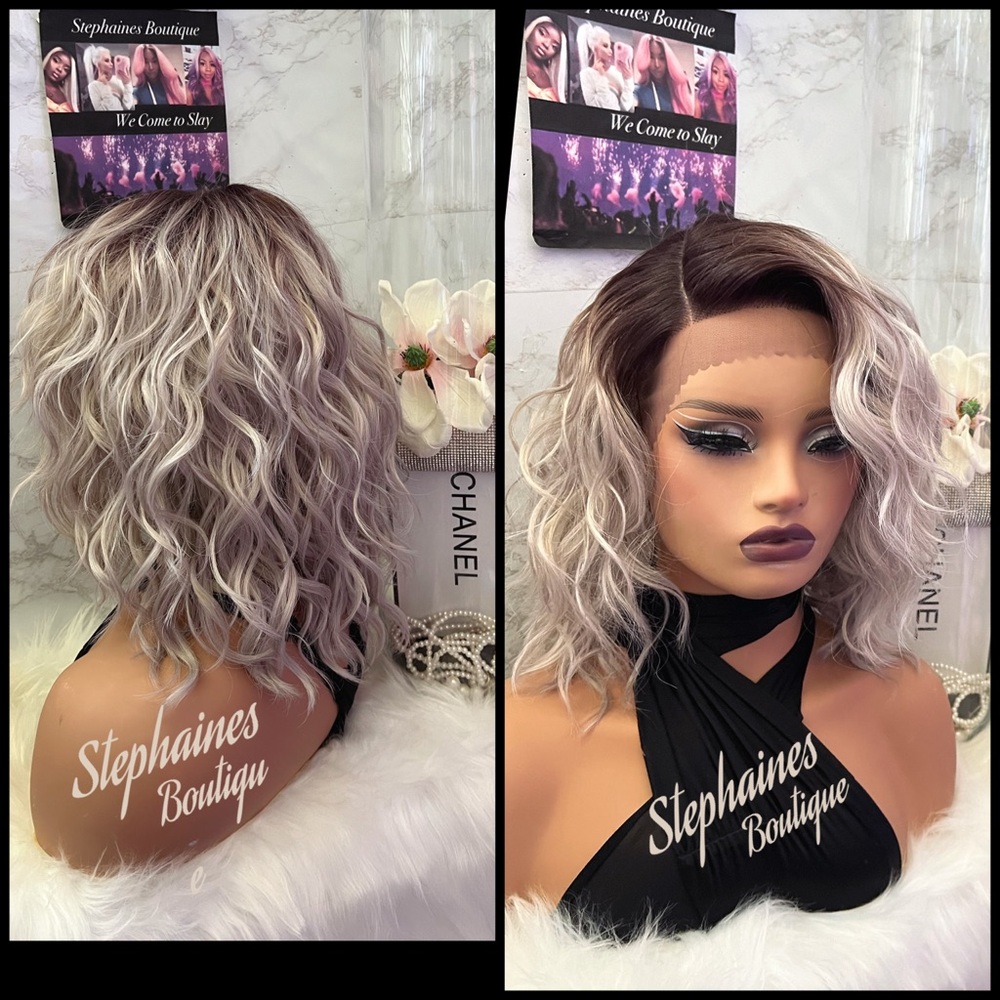 Human hair Blended Lace Front Wig
